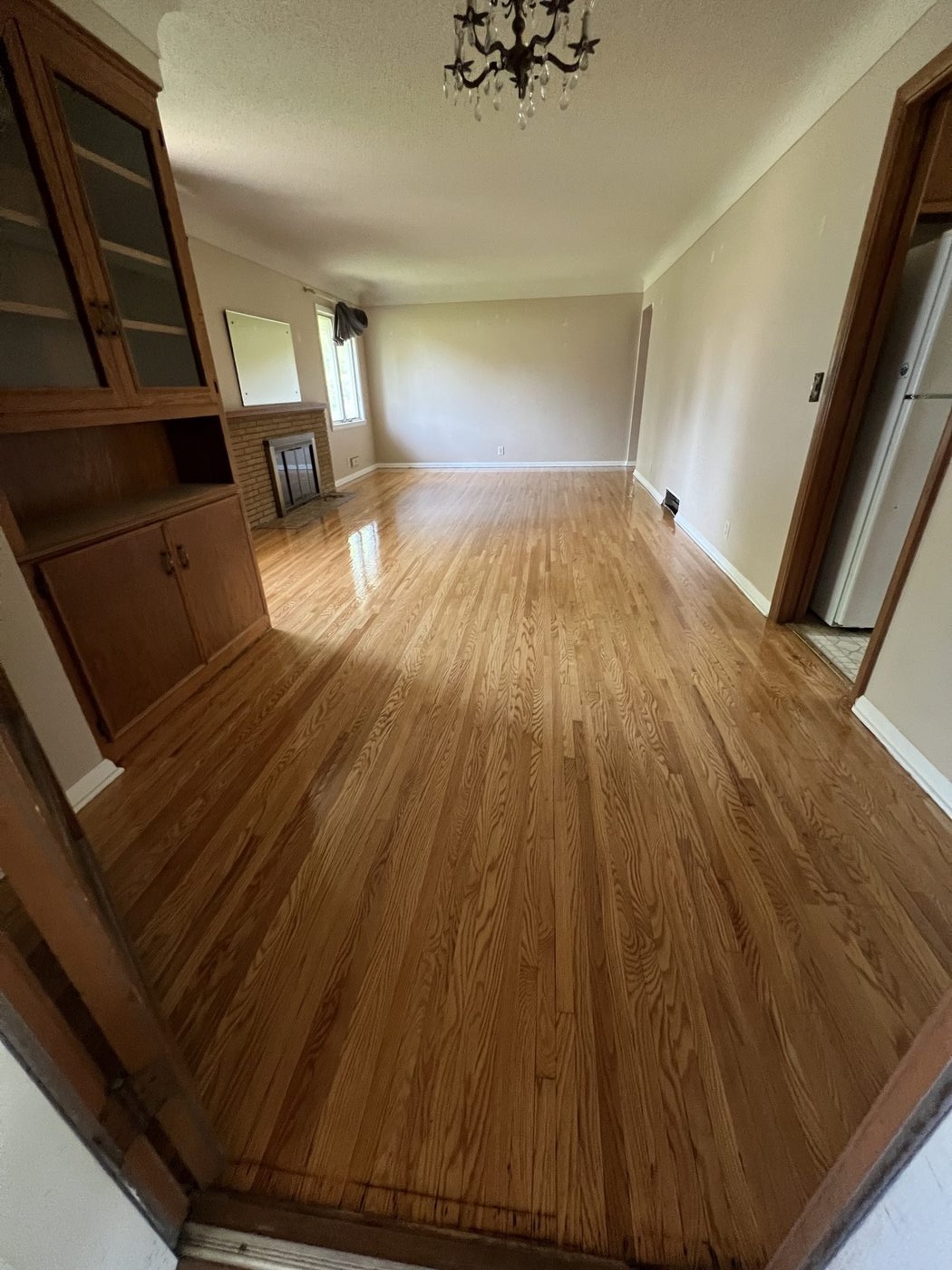 Completed hardwood floor installation